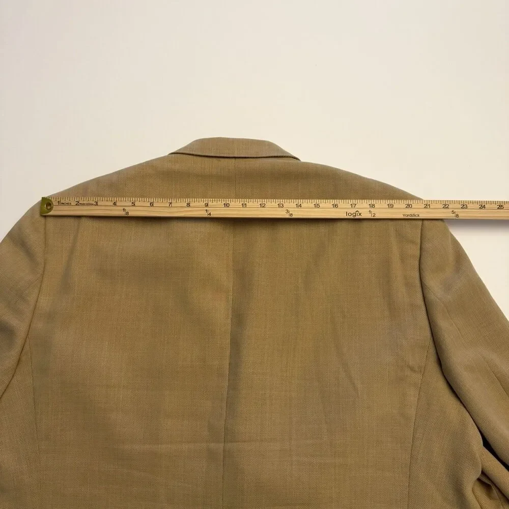 Vintage Burberry London Mens 50S Tan Wool Sport Coat Blazer USA Made